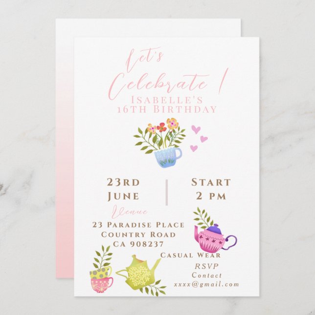 Anuncio Cumpleaños de las teteras y las copas (Anverso / Reverso)