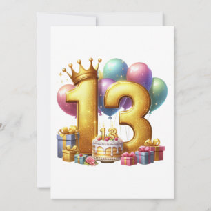 Anuncio Cumpleaños dorado 13