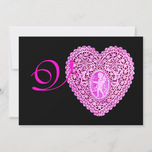 Anuncio CUPID LACE HEART MONOGRAM, oro de fucsia roja
