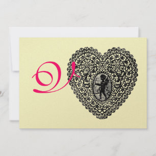 Anuncio CUPID LACE HEART MONOGRAM, oro de fucsia roja