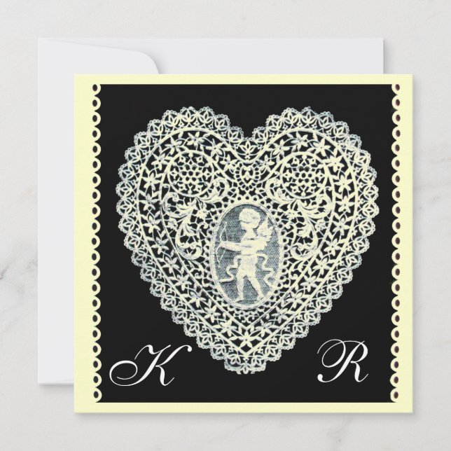 Anuncio CUPID LACE HEART MONOGRAM ,papel metálico dorado (Anverso)