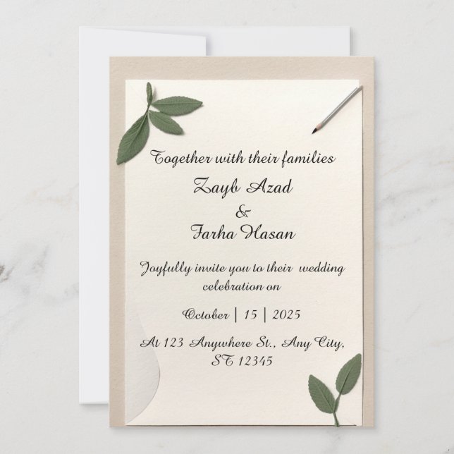 Anuncio Custom Botanical Letter Paper | Elegant Printable (Anverso)