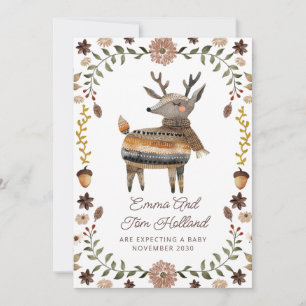 Anuncio Cute acuarela Deer Knitus Embarazo con Dulce