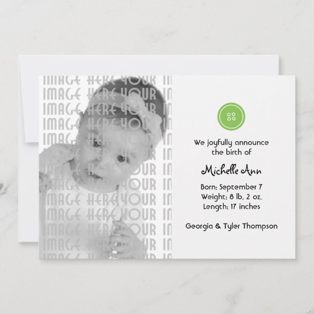 Anuncio Cute as a Button (verde) (Anverso)