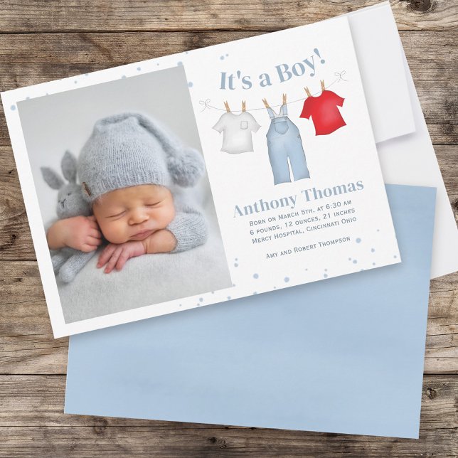 Anuncio Cute Baby Boy Whimsical Simple Denim Ropa Azul (Subido por el creador)