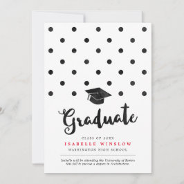 Anuncio Cute Black Polka Dots Graduation Cap