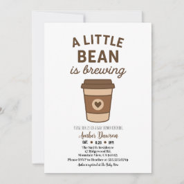 Anuncio Cute Brown & White Neutral Coffee Bean Baby Shower
