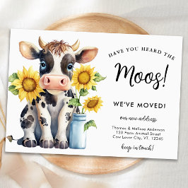 Anuncio Cute Cow Nueva dirección que hemos movido al país