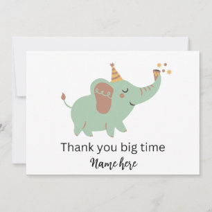 Anuncio Cute Elephant Gracias Tarjeta, Baby Shower Gracias