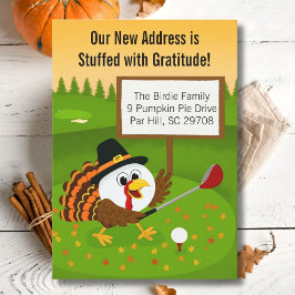 Anuncio Cute Golf Ball Thanksgiving Moving Announcement