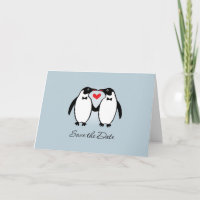 Cute Pingüinos Gays Boda Salva La Fecha