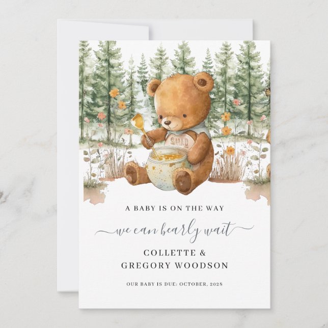 Anuncio Cute Podemos Esperar Bear Bear Cariño Embarazo (Anverso)