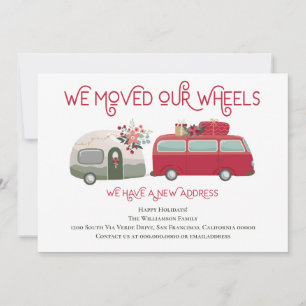 Anuncio Cute Red Van Trailer Nos hemos mudado nueva direcc