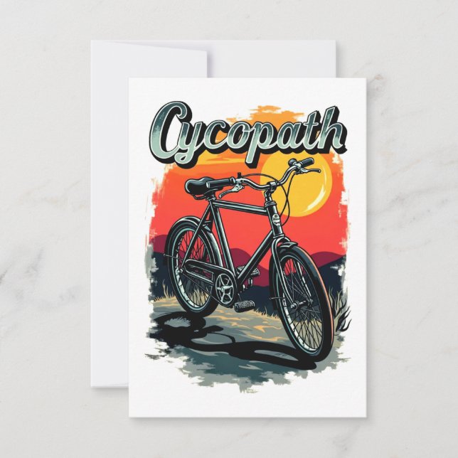 Anuncio Cycopath: diseño de bicicleta de puesta de sol (Anverso)