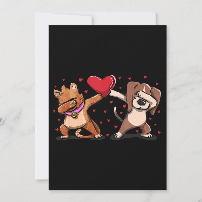 Anuncio Dabbing Cat Beagle Heart Gracioso regalo Día de Sa (Anverso)