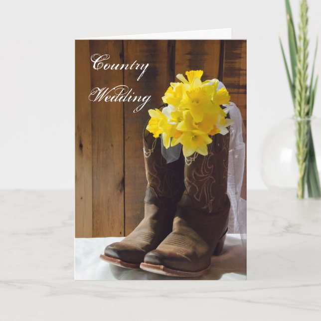 Anuncio Daffodils Boots Cowboy Boots Wedding Salva la fech (Anverso)