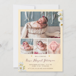 Anuncio Daisy Wildflower da la bienvenida al recién nacido