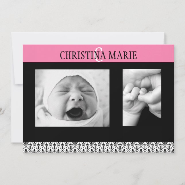 Anuncio Damasco rosa y negro de doble cara (Anverso)