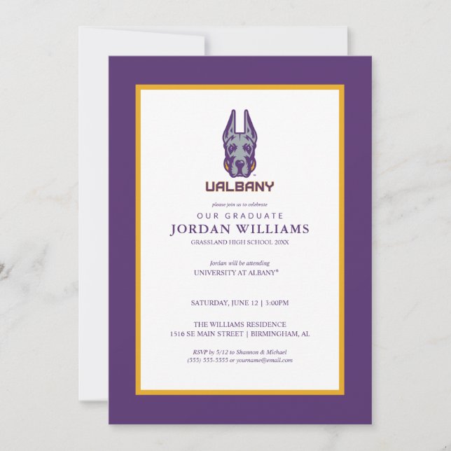 Anuncio Daneses Magníficos de la Universidad en Albany (Anverso)