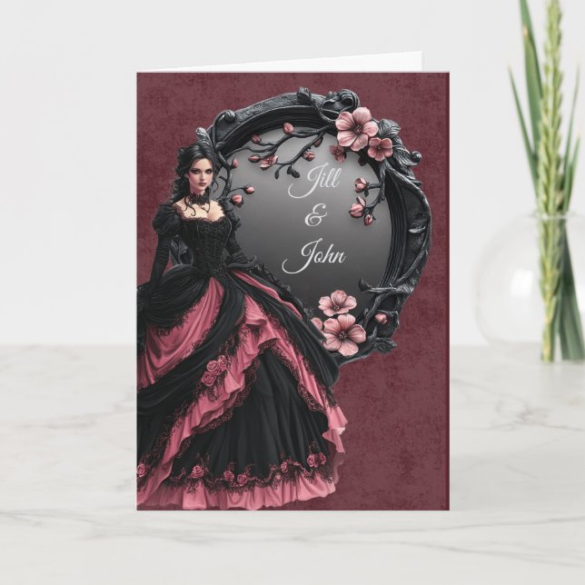 Anuncio Dark Academia Save the Date Wedding Card (Anverso)