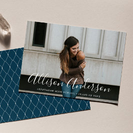 Anuncio Dark Blue | Timeless Script Photo Graduation