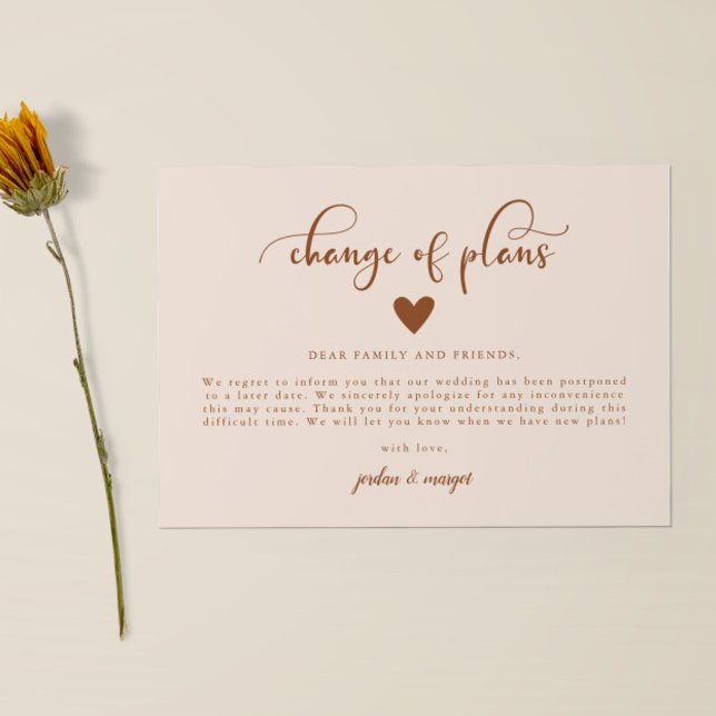 Anuncio de actualización de la boda Cambio de plan (Subido por el creador)