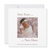 Anuncio de Año Nuevo Aquí Foto 2024 Nacimiento Ros