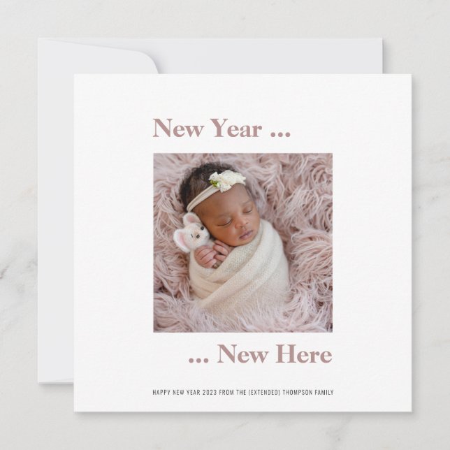 Anuncio de Año Nuevo Aquí Foto 2024 Nacimiento Ros (Anverso)