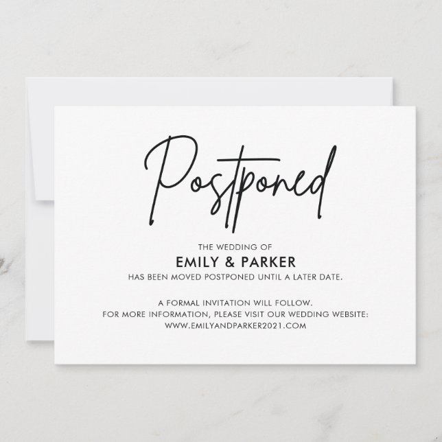 Anuncio de aplazamiento (Anverso)