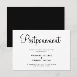 Anuncio de aplazamiento de boda con guión simple