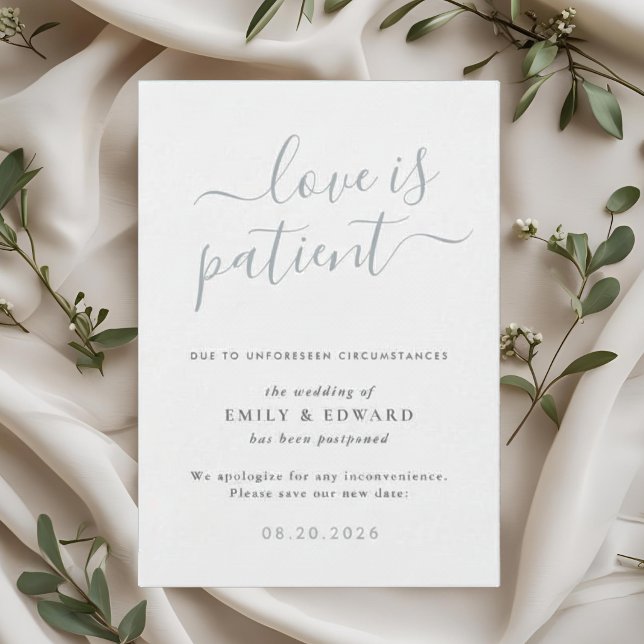Anuncio de aplazamiento de boda con letra manuscri (Subido por el creador)