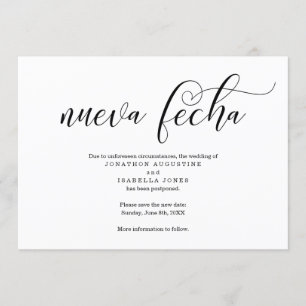 Anuncio de aplazamiento de boda española