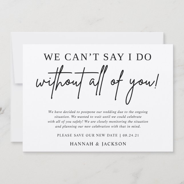 Anuncio de Aplazamiento de Boda Guardar Nueva Fech (Anverso)