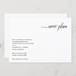 Anuncio de aplazamiento de boda moderna