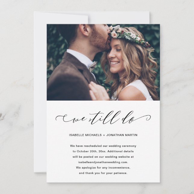 Anuncio de aplazamiento de boda Nosotros todavía n (Anverso)