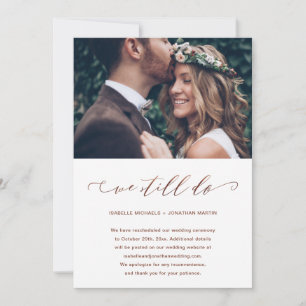 Anuncio de aplazamiento de boda Nosotros todavía n