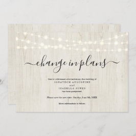 Anuncio de aplazamiento de boda rústica