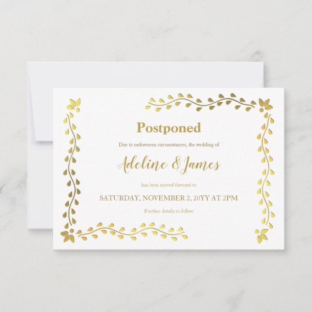 Anuncio de aplazamiento de hojas de oro (Anverso)