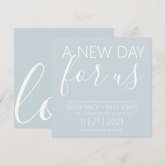 Anuncio de aplazamiento de la boda del nuevo día d (Anverso / Reverso)