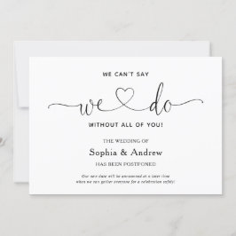 Anuncio de aplazamiento de la boda que no podemos 
