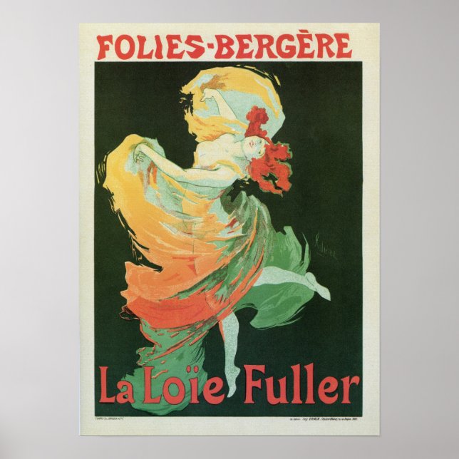 Anuncio de arte francés de época La Loïe Fuller (Frente)