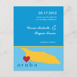 Anuncio de Aruba para guardar la fecha de la boda