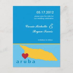 Anuncio de Aruba para guardar la fecha de la boda