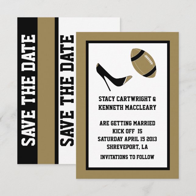 Anuncio de Aviso de Boda de Fútbol Tan Salvaje (Anverso / Reverso)