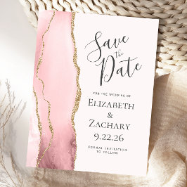 Anuncio de aviso de fecha de boda con ágata modern