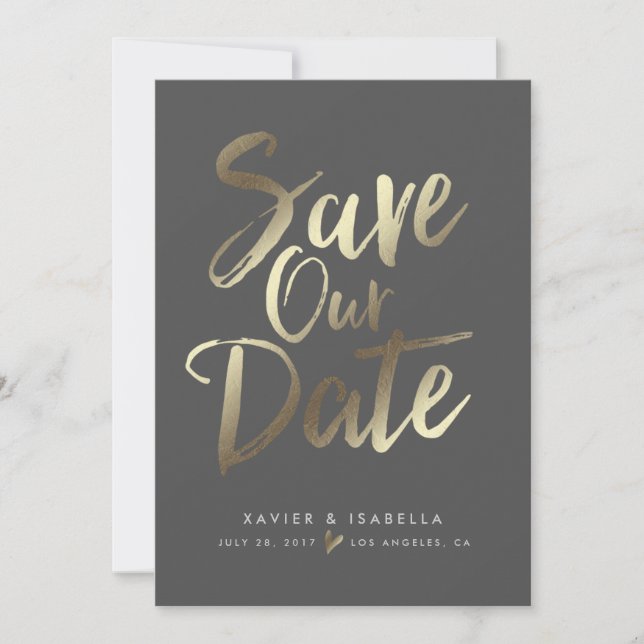 Anuncio de aviso de fecha de boda con letra manusc (Anverso)