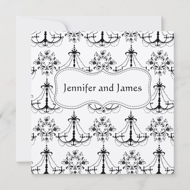 Anuncio de Aviso de Fecha de Bodas con Candilabro  (Anverso)