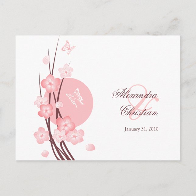Anuncio de Aviso de Flores Mariposa Rosadas (Anverso)