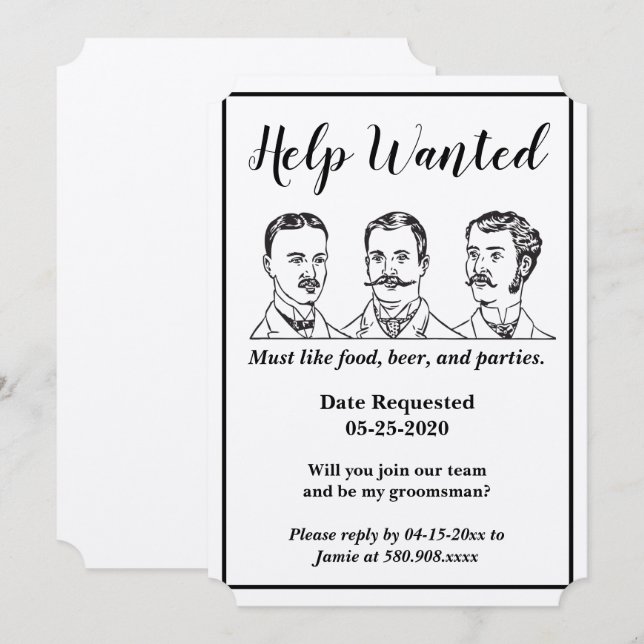 Anuncio de Ayuda Solicitada para Padrino (Anverso / Reverso)