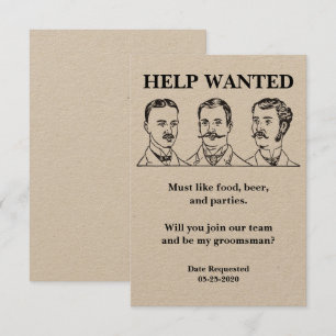 Anuncio de ayuda solicitada para padrino de boda